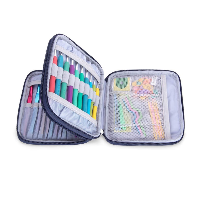 Teamoy Crochet Hooks Case, Aluminum Crochet Hooks Storage Bag for Crochet Kits and Knitting Accessories,Perfect for Beginners and Experienced Crochet Lovers, Owls (Bag Only) - Image 5